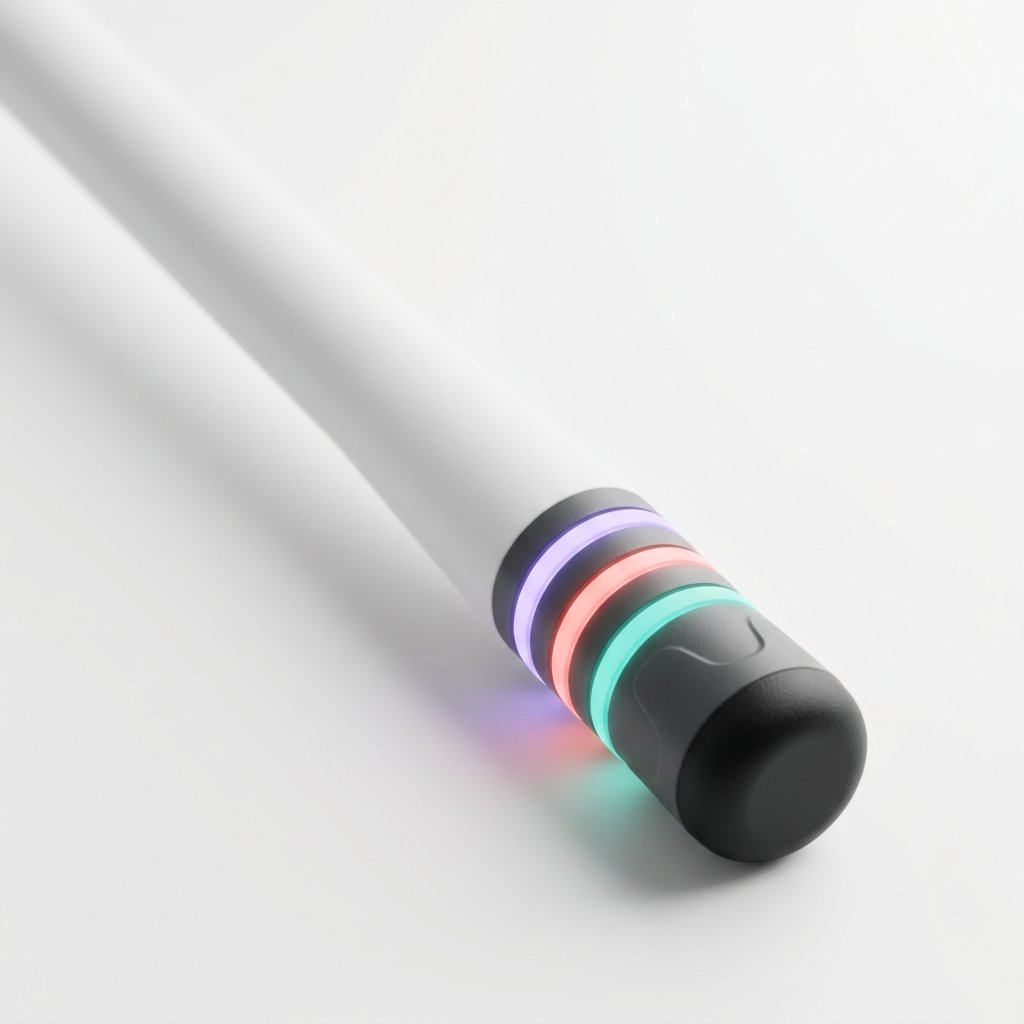 Close-up of Artecieca smart cane technology with haptic feedback rings